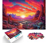 Jigsaw Puzzle for teenagers 2000 Pieces Neon Desert Landscape Familienspaß denn eignet sich ideal als Geschenk für die ganze Familie70x100cm