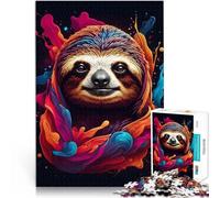 Jigsaw Puzzle for teenagers 2000 Pieces Sloth Colorful Paint Analyse und Logik Künstlersammlung, Bildende Kunst70x100cm