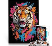 Jigsaw Puzzle for teenagers 2000 Pieces Tiger Head Graffiti Style Analyse und Logik Einzigartige Wohndekoration und Geschenke70x100cm