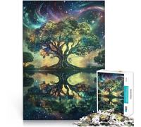 Jigsaw Puzzle for teenagers 2000 Pieces Tree under the starry sky Stressabbau Wunschliste mit dem Weihnachtsmann70x100cm