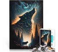 Jigsaw Puzzle for teenagers 2000 Pieces Wolf fantasy image Entspannungsspiele mit passendem Poster und Quizblatt70x100cm