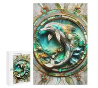 Jigsaw Puzzle for Teenagerss 1000 PCS Abstract Dolphin Kintsugi Puzzle for Adults Relax Games Perfect Decoration Birthday And Unique Gifts 1000 PCS
