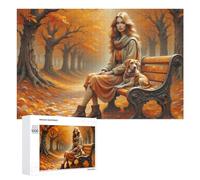 Jigsaw Puzzle for Teenagerss 1000 PCS Autumnal Forest Bench Scene Puzzles for Adults Anti-Stress Toys Wall Art Parent-child Interaction 1000 PCS