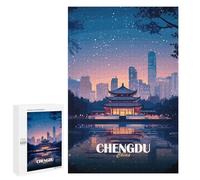 Jigsaw Puzzle for Teenagerss 1000 PCS Chengdu China Cityscape at Night Puzzle for Adults Relax Games Perfect Decoration Birthday And Unique Gifts 1000 PCS