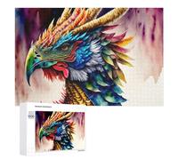 Jigsaw Puzzle for Teenagerss 1000 PCS Colorful Mythical Dragon Art Print Puzzles for Adults Anti-Stress Toys Wall Art Parent-child Interaction 1000 PCS