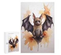 Jigsaw Puzzle for Teenagerss 1000 PCS Cute Bat Watercolor Art Adult Puzzles Relax Games Pattern Assembly Parent-child Interaction 1000 PCS