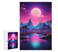 Jigsaw Puzzle for Teenagerss 1000 PCS Dreamy Synthwave Serenity Adult Puzzles Relax Games Pattern Assembly Parent-child Interaction 1000 PCS
