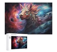 Jigsaw Puzzle for Teenagerss 1000 PCS Galactic Horse Cosmic Artwork Puzzles for Adults Anti-Stress Toys Wall Art Parent-child Interaction 1000 PCS