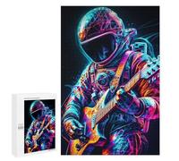 Jigsaw Puzzle for Teenagerss 1000 PCS Glowing Astronaut Playing Guitar Jigsaw for Adults Hands-on Game Wall Art Difficult And Challenge 1000 PCS