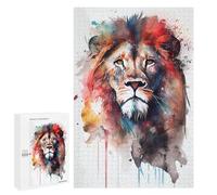 Jigsaw Puzzle for Teenagerss 1000 PCS Lion Watercolor Adult Puzzles Relax Games Pattern Assembly Parent-child Interaction 1000 PCS