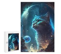 Jigsaw Puzzle for Teenagerss 1000 PCS Magical Celestial Cat Portal Jigsaw Puzzle Family Games For Family Fun Birthday And Unique Gifts 1000 PCS