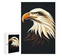 Jigsaw Puzzle for Teenagerss 1000 PCS Majestic Eagle Vector Portrait with Sharp Gaze Puzzle for Adults Relax Games Perfect Decoration Birthday And Unique Gifts 1000 PCS
