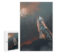 Jigsaw Puzzle for Teenagerss 1000 PCS Moonlit Howling Wolf Jigsaw for Adults Hands-on Game Wall Art Difficult And Challenge 1000 PCS