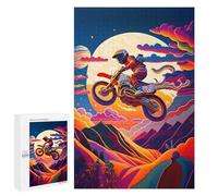 Jigsaw Puzzle for Teenagerss 1000 PCS Motorcycle Dreams in Colorful Sky -1 Jigsaw Puzzle Family Games For Family Fun Birthday And Unique Gifts 1000 PCS