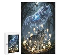Jigsaw Puzzle for Teenagerss 1000 PCS Mystical Wolves Enchanted Forest Teenagers Puzzles Anti-Stress Toys Enhance Memory for Is Ideal As A Gift 1000 PCS