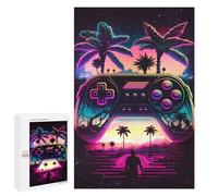 Jigsaw Puzzle for Teenagerss 1000 PCS Neon Paradise Gaming Horizon Jigsaw for Adults Hands-on Game Wall Art Difficult And Challenge 1000 PCS