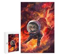 Jigsaw Puzzle for Teenagerss 1000 PCS Orange Space Cat Puzzle for Adults Relax Games Perfect Decoration Birthday And Unique Gifts 1000 PCS