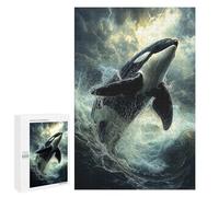 Jigsaw Puzzle for Teenagerss 1000 PCS Orca Leaping Storm Puzzle for Adults Relax Games Perfect Decoration Birthday And Unique Gifts 1000 PCS