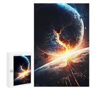 Jigsaw Puzzle for Teenagerss 1000 PCS Planetary Collision Apocalyptic Scene Jigsaw for Adults Hands-on Game Wall Art Difficult And Challenge 1000 PCS