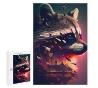 Jigsaw Puzzle for Teenagerss 1000 PCS Raccoon's Whimsical Forest Escape Jigsaw for Adults Hands-on Game Wall Art Difficult And Challenge 1000 PCS