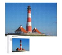 Jigsaw Puzzle for Teenagerss 1000 PCS Red And White Lighthouse Tower Puzzles for Adults Anti-Stress Toys Wall Art Parent-child Interaction 1000 PCS