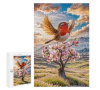 Jigsaw Puzzle for Teenagerss 1000 PCS Robin Singing in Spring Puzzle for Adults Relax Games Perfect Decoration Birthday And Unique Gifts 1000 PCS