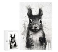 Jigsaw Puzzle for Teenagerss 1000 PCS Squirrel Beauty Black Ink Adult Puzzles Relax Games Pattern Assembly Parent-child Interaction 1000 PCS