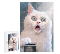 Jigsaw Puzzle for Teenagerss 1000 PCS Surprised Cat Selfie Jigsaw for Adults Hands-on Game Wall Art Difficult And Challenge 1000 PCS