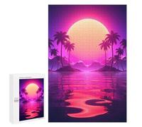 Jigsaw Puzzle for Teenagerss 1000 PCS Synthwave Sunset Escape Adult Puzzles Relax Games Pattern Assembly Parent-child Interaction 1000 PCS