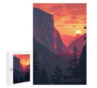 Jigsaw Puzzle for Teenagerss 1000 PCS Yosemite Scene Pixel Art Adult Puzzles Relax Games Pattern Assembly Parent-child Interaction 1000 PCS