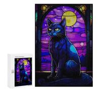 Jigsaw Puzzle for Teenagerss 300 PCS Abstract Russian Blue Cat Puzzle for Adults Relax Games Perfect Decoration Birthday And Unique Gifts 300 PCS