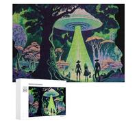 Jigsaw Puzzle for Teenagerss 300 PCS Alien Encounter in A Fantasy Forest -1 Puzzles for Adults Anti-Stress Toys Wall Art Parent-child Interaction 300 PCS