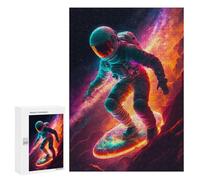 Jigsaw Puzzle for Teenagerss 300 PCS Astronaut Surfing Galaxy Jigsaw for Adults Hands-on Game Wall Art Difficult And Challenge 300 PCS