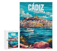 Jigsaw Puzzle for Teenagerss 300 PCS Cadiz Spain Puzzle for Adults Relax Games Perfect Decoration Birthday And Unique Gifts 300 PCS