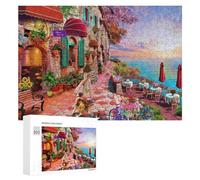 Jigsaw Puzzle for Teenagerss 300 PCS Cozy Coastal Cafe Scene Puzzles for Adults Anti-Stress Toys Wall Art Parent-child Interaction 300 PCS