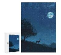 Jigsaw Puzzle for Teenagerss 300 PCS Deer Under Starry Sky Jigsaw Puzzle Family Games For Family Fun Birthday And Unique Gifts 300 PCS