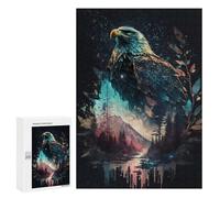 Jigsaw Puzzle for Teenagerss 300 PCS Eagle Double Exposure Jigsaw Puzzle Family Games For Family Fun Birthday And Unique Gifts 300 PCS
