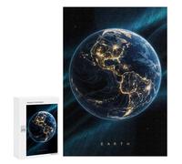 Jigsaw Puzzle for Teenagerss 300 PCS Earth Night in Space Adult Puzzles Relax Games Pattern Assembly Parent-child Interaction 300 PCS