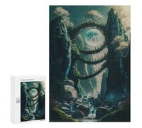 Jigsaw Puzzle for Teenagerss 300 PCS Enchanted Moonlit Bridge Jigsaw for Adults Hands-on Game Wall Art Difficult And Challenge 300 PCS