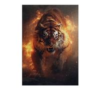 Jigsaw Puzzle for Teenagerss 300 PCS Fiery Tiger Fire Flames Adult Jigsaw Puzzle Toy Wall Decor Difficult Hard Unique Gifts for Birthday And Christmas 300 PCS