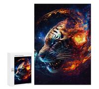 Jigsaw Puzzle for Teenagerss 300 PCS Flaming Tiger Artwork -14 Jigsaw for Adults Hands-on Game Wall Art Difficult And Challenge 300 PCS