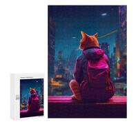 Jigsaw Puzzle for Teenagerss 300 PCS Ginger Cat Jacket Backpack Adult Puzzles Relax Games Pattern Assembly Parent-child Interaction 300 PCS