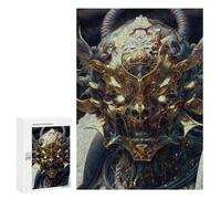 Jigsaw Puzzle for Teenagerss 300 PCS Golden Skull Artwork Jigsaw for Adults Hands-on Game Wall Art Difficult And Challenge 300 PCS
