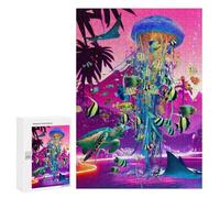 Jigsaw Puzzle for Teenagerss 300 PCS Jellyfish Paradise Vibrant Underwater Scene Puzzles for Adults Anti-Stress Toys Wall Art Parent-child Interaction 300 PCS