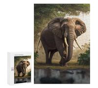 Jigsaw Puzzle for Teenagerss 300 PCS Jungle Elephant Majesty Jigsaw for Adults Hands-on Game Wall Art Difficult And Challenge 300 PCS