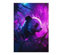 Jigsaw Puzzle for Teenagerss 300 PCS Neon Panda in Forest Adult Jigsaw Puzzle Toy Wall Decor Difficult Hard Unique Gifts for Birthday And Christmas 300 PCS