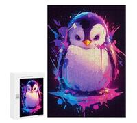 Jigsaw Puzzle for Teenagerss 300 PCS Penguin Paint Splatter Adult Puzzles Relax Games Pattern Assembly Parent-child Interaction 300 PCS