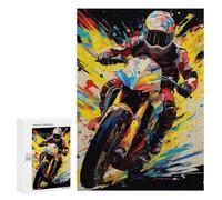 Jigsaw Puzzle for Teenagerss 300 PCS Racing Spirit Motorcycle Speed Artwork -1 Puzzles for Adults Anti-Stress Toys Wall Art Parent-child Interaction 300 PCS