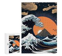 Jigsaw Puzzle for Teenagerss 300 PCS Sea Wave Japanese Art 1 Puzzle for Adults Relax Games Perfect Decoration Birthday And Unique Gifts 300 PCS