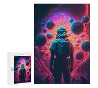 Jigsaw Puzzle for Teenagerss 300 PCS Space Explorer in Alien Landscape Jigsaw Puzzle Family Games For Family Fun Birthday And Unique Gifts 300 PCS